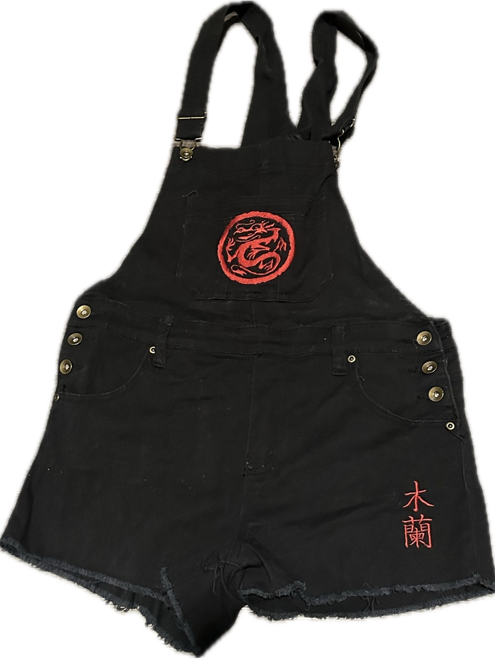 Disney Mulan Embroidered Shortalls